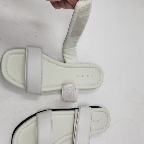 Marc Fisher | Double Strap Cushioned Kina Round Toe Platform Sandals White Gray - Picture 10 of 11